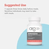 Artemisinin bottle with suggested use directions
