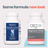 Old and new Magnesium Citrate bottles, same formula new look