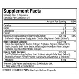 Multi Collagen Beauty Night supplement facts with magnesium, multi-collagen complex and melatonin