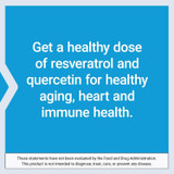Get a healthy dose of resveratrol and quercetin graphic on blue
