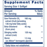 PalmettoGuard Saw Palmetto, Nettle Root and Beta-Sitosterol supplement facts panel