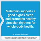 Melatonin supports a good night's sleep and circadian rhythms text graphic