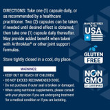 Fast-Acting Joint Formula directions and warnings with made in USA, gluten free and non-GMO icons