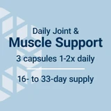 MSM dosage graphic, 3 capsules 1-2x daily, 16- to 33-day supply