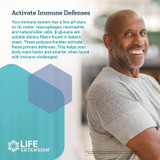 Smiling older man, activate immune defenses beta-glucans graphic