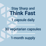 Quick Brain Nootropic dosage graphic, 1 capsule daily, 30 vegetarian capsules, 1-month supply