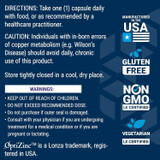 Only Trace Minerals directions, caution and warnings with made in USA, gluten free and non-GMO icons