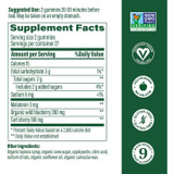 Melatonin Berry Good Sleep Gummies supplement facts , 3 mg melatonin per 2 gummies, with certification icons
