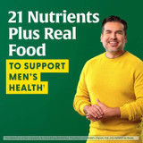 Man in yellow sweater, 21 nutrients plus real food to support men's health