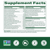 Men's One Daily Multivitamin supplement facts, with certification icons