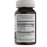 Oregano Oil bottle back with supplement facts, oregano leaf and flower oil with flaxseed oil