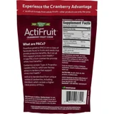 Back of ActiFruit Cranberry Fruit Chew pouch with supplement facts panel