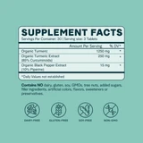 You're Golden supplement facts with organic turmeric and black pepper extract