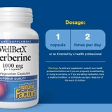 WellBetX Berberine dosage graphic, 1 capsule 2 times per day