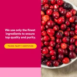 Fresh cranberries, Natural Factors finest ingredients third party certified graphic