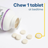 Tranquil Sleep bottle pouring chewable tablets, chew 1 tablet at bedtime