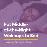 Woman sleeping, put middle-of-the-night wakeups to bed graphic
