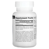 Back of B-6 500 mg bottle with supplement facts panel