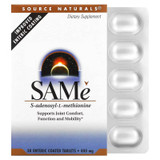 Source Naturals SAMe 400 mg 30 enteric coated tablet box with blister pack