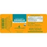 Grindelia liquid extract label with supplement facts