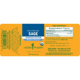 Sage liquid extract label unrolled with supplement facts and directions