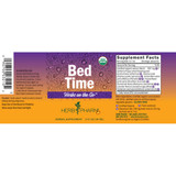 Bed Time spray label with supplement facts