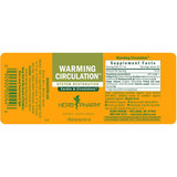 Warming Circulation liquid extract label with supplement facts