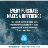 Ocean waves, tablet bottle made with Prevented Ocean Plastic graphic