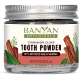 Banyan Botanicals Cinnamon Clove Tooth Powder with activated amla charcoal 0.75 oz (21.2 g) jar