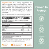 PectaSol supplement facts with suggested use and gluten-free, non-GMO and vegan icons