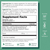 GlyphoDetox supplement facts with free-from icons