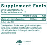 A-Mulsion supplement facts, vitamin A per single drop serving