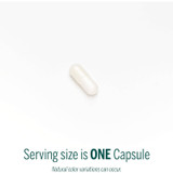 Single white capsule, serving size is one capsule