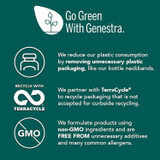 Go Green with Genestra graphic with TerraCycle and non-GMO icons