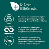Go Green with Genestra graphic with TerraCycle and non-GMO icons