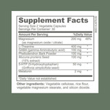 Nanosnooze supplement facts with magnesium L-theanine GABA and melatonin