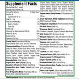 NanoGreens10 strawberry supplement facts with greens and fruit blends