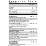 NanoGreens Plus Probiotic strawberry supplement facts panel