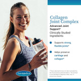 Smiling woman holding a water bottle, Collagen Joint Complex advanced joint support graphic