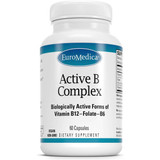 EuroMedica Active B Complex biologically active B12 folate B6 60 capsule bottle