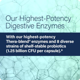 Enzyme Science highest-potency digestive enzymes graphic with Thera-blend and probiotics