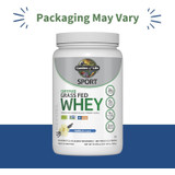 Garden of Life SPORT Grass Fed Whey tub, packaging may vary