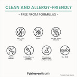 Clean and allergy-friendly graphic with free-from formula icons