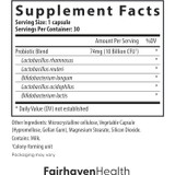 IsoFresh Vaginal Probiotic supplement facts panel
