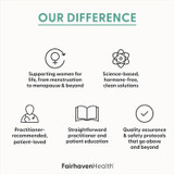 Fairhaven Health our difference graphic with practitioner-recommended and quality icons