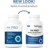 Old and new FH PRO for Men bottle designs side by side