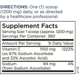 Metabolic Maintenance Vitamin C Powder (Reduced Acidity) - 454 Grams