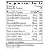 Rebuild supplement facts with calcium, magnesium, vitamins D3, K1 and K2