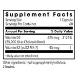 Metabolic Maintenance Vitamin D-3 25000 IU w/ K2 MK-7 - 60 Capsules