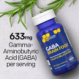 GABA Brain Food bottle with rosemary, 633 mg GABA per serving graphic